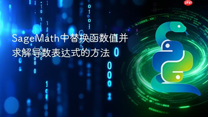 SageMath中替换函数值并求解导数表达式的方法