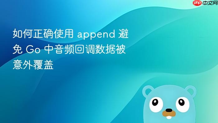 如何正确使用 append 避免 Go 中音频回调数据被意外覆盖