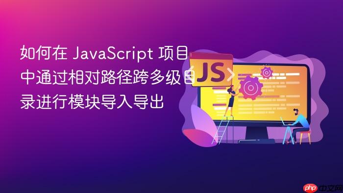 如何在 JavaScript 项目中通过相对路径跨多级目录进行模块导入导出