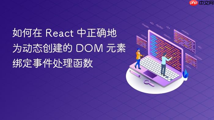如何在 React 中正确地为动态创建的 DOM 元素绑定事件处理函数