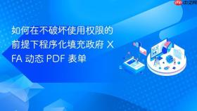 如何在不破坏使用权限的前提下程序化填充政府 XFA 动态 PDF 表单
