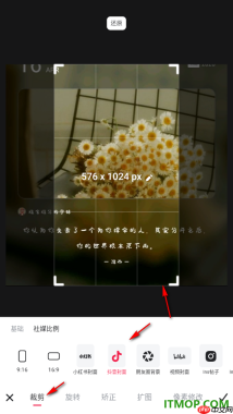 美图秀秀手机版设置将图片裁剪为抖音封面大小的方法