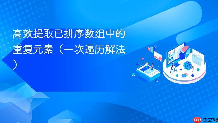 高效提取已排序数组中的重复元素(一次遍历解法)