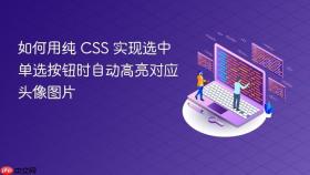 如何用纯 CSS 实现选中单选按钮时自动高亮对应头像图片