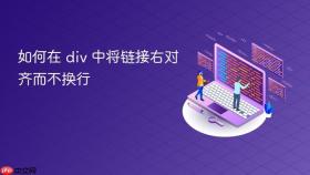 如何在 div 中将链接右对齐而不换行