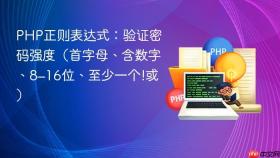 PHP正则表达式：验证密码强度（首字母、含数字、8–16位、至少一个!或）