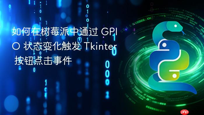 如何在树莓派中通过 GPIO 状态变化触发 Tkinter 按钮点击事件
