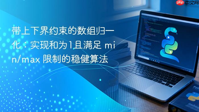 带上下界约束的数组归一化:实现和为1且满足 min/max 限制的稳健算法