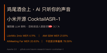 小米开源工业级目标说话人语音识别大模型 CocktailASR-1