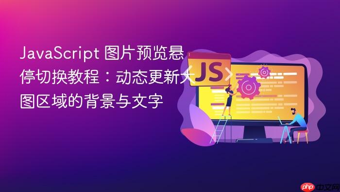 JavaScript 图片预览悬停切换教程:动态更新大图区域的背景与文字