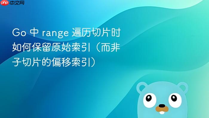 Go 中 range 遍历切片时如何保留原始索引(而非子切片的偏移索引)