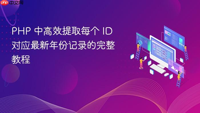 PHP 中高效提取每个 ID 对应最新年份记录的完整教程