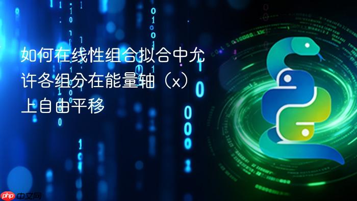 如何在线性组合拟合中允许各组分在能量轴(x)上自由平移