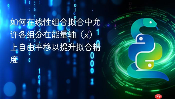 如何在线性组合拟合中允许各组分在能量轴(x)上自由平移以提升拟合精度
