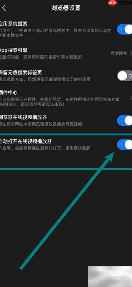 迅雷如何开启自动播放视频