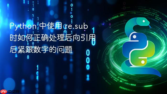 Python 中使用 re.sub 时如何正确处理后向引用后紧跟数字的问题