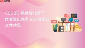 CSS 3D 悬停旋转盒子:修复溢出裁剪与实现真实立体效果