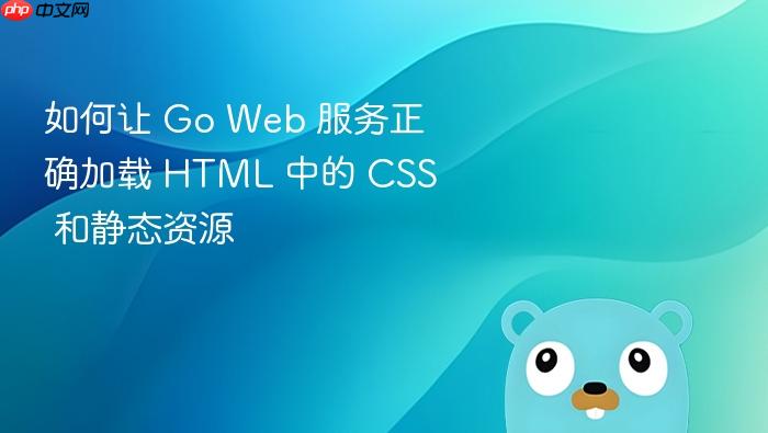 如何让 Go Web 服务正确加载 HTML 中的 CSS 和静态资源