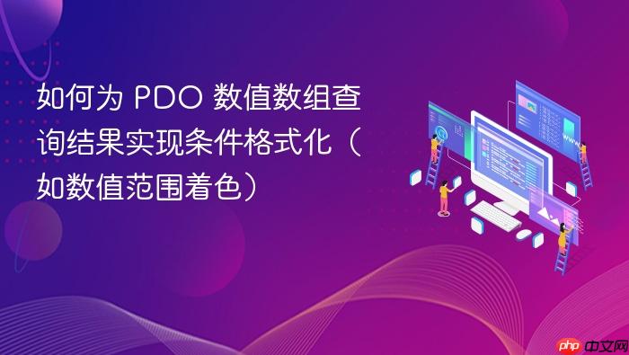 如何为 PDO 数值数组查询结果实现条件格式化(如数值范围着色)