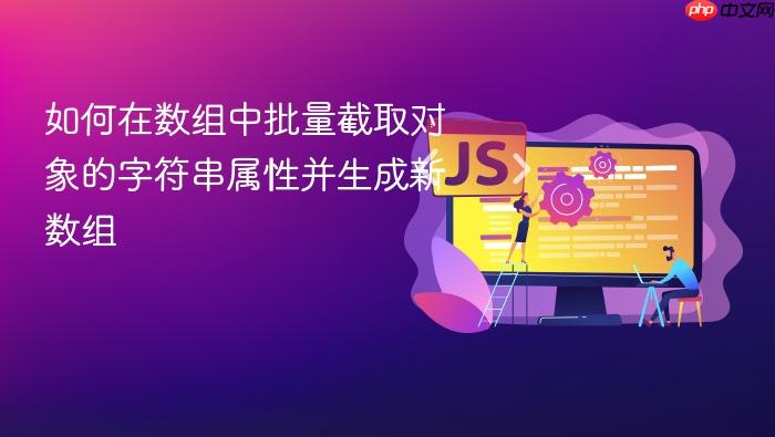 如何在数组中批量截取对象的字符串属性并生成新数组