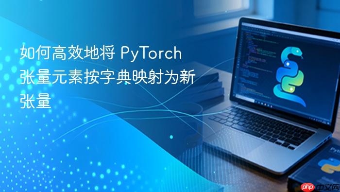 如何高效地将 PyTorch 张量元素按字典映射为新张量