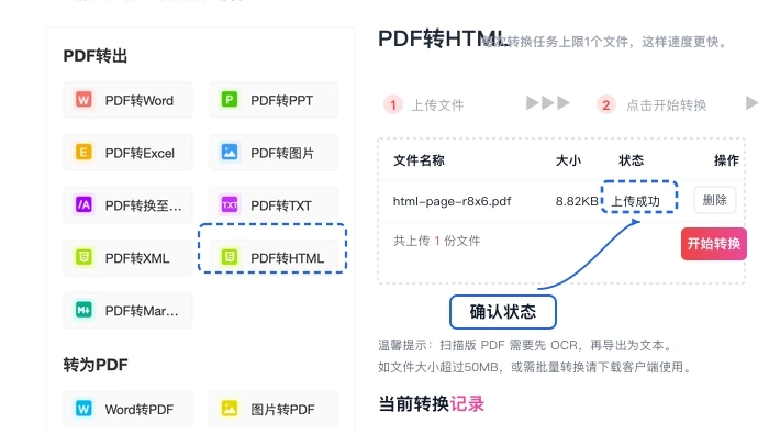PDF转HTML简单方法怎么用?转换后网页排版怎么查?