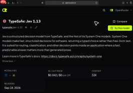 TypeSafe AI 推出决策专用模型 Jev:比大语言模型快 10 倍、成本仅十分之一