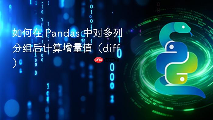 如何在 Pandas 中对多列分组后计算增量值(diff)