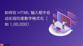 如何在 HTML 输入框中自动实现印度数字格式化（如 1,00,000）