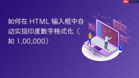 如何在 HTML 输入框中自动实现印度数字格式化(如 1,00,000)
