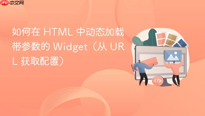 如何在 HTML 中动态加载带参数的 Widget(从 URL 获取配置)