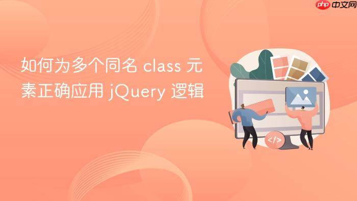 如何为多个同名 class 元素正确应用 jQuery 逻辑