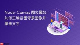 Node-Canvas 图文叠加：如何正确设置背景图像并覆盖文字