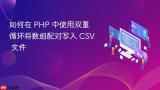 如何在 PHP 中使用双重循环将数组配对写入 CSV 文件