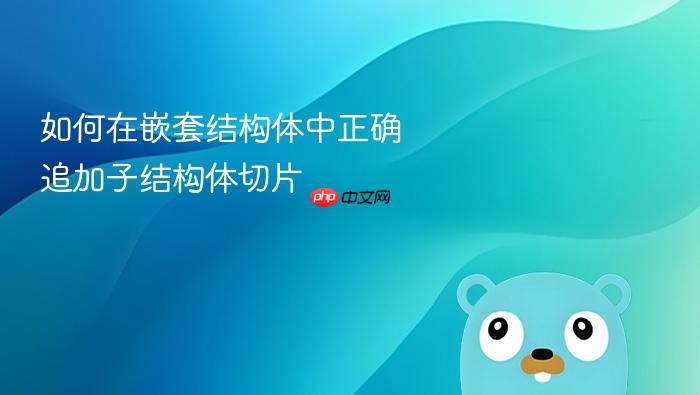 如何在嵌套结构体中正确追加子结构体切片