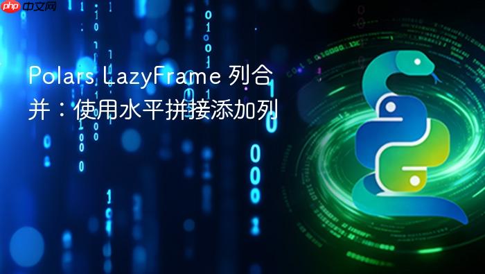 Polars LazyFrame 列合并:使用水平拼接添加列