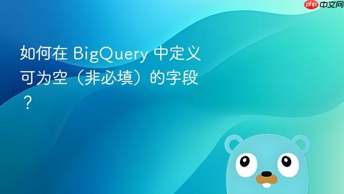 如何在 BigQuery 中定义可为空(非必填)的字段?
