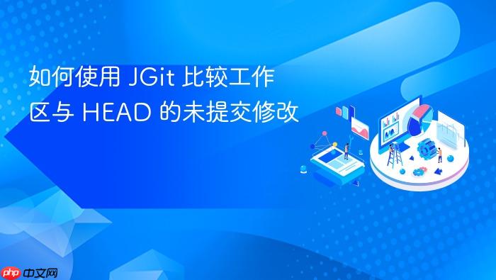 如何使用 JGit 比较工作区与 HEAD 的未提交修改