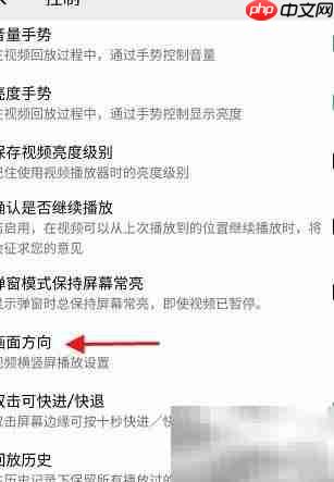 OPlayer画面方向自动感应设置