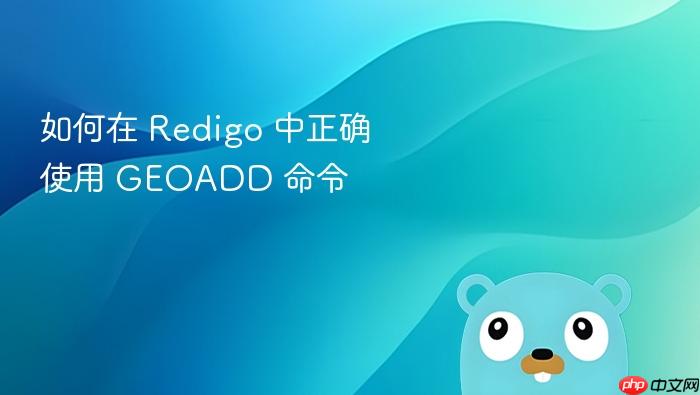 如何在 Redigo 中正确使用 GEOADD 命令