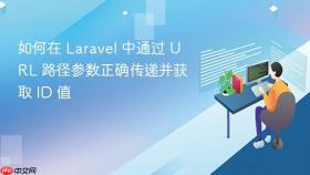如何在 Laravel 中通过 URL 路径参数正确传递并获取 ID 值

