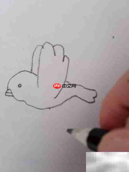 如何画飞翔的小鸟