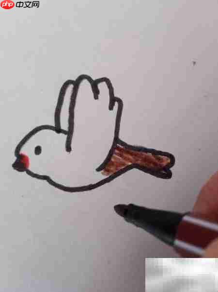 如何画飞翔的小鸟