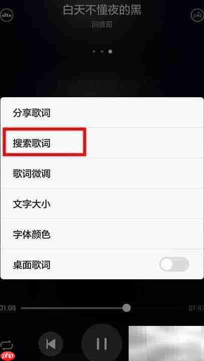 手机搜歌词技巧