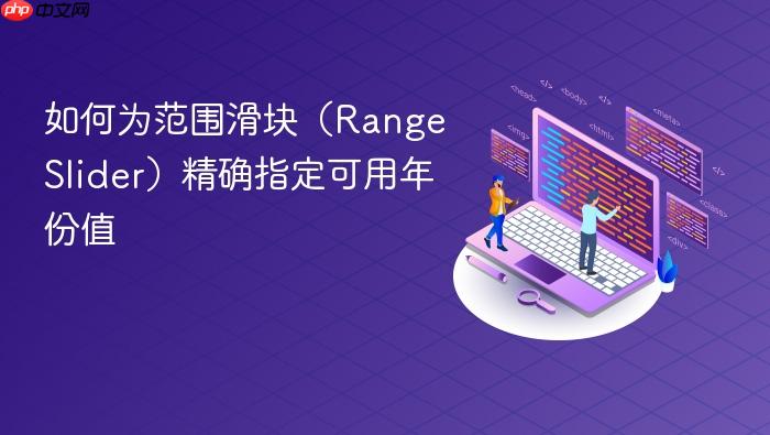 如何为范围滑块（Range Slider）精确指定可用年份值
