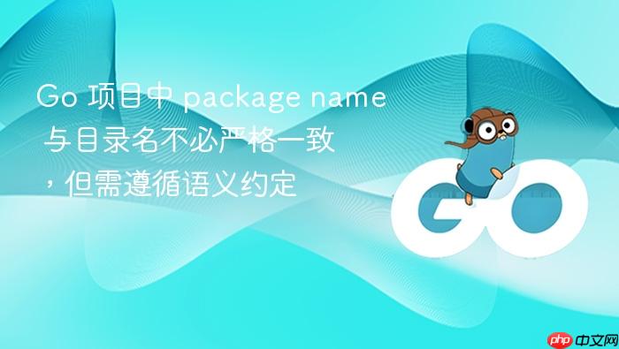 Go 项目中 package name 与目录名不必严格一致,但需遵循语义约定