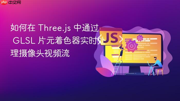 如何在 Three.js 中通过 GLSL 片元着色器实时处理摄像头视频流