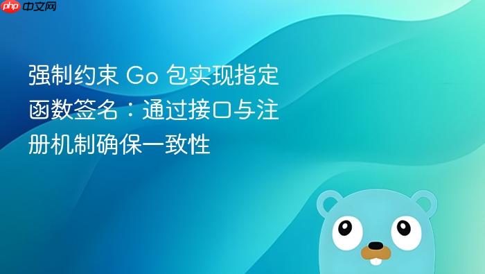 强制约束 Go 包实现指定函数签名:通过接口与注册机制确保一致性