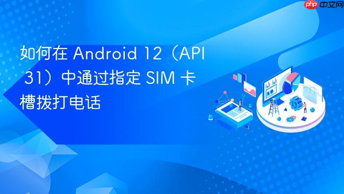 如何在 Android 12(API 31)中通过指定 SIM 卡槽拨打电话