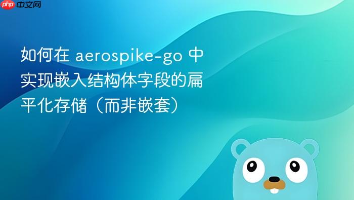 如何在 aerospike-go 中实现嵌入结构体字段的扁平化存储(而非嵌套)
